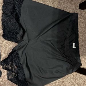Black biker shorts with lace
